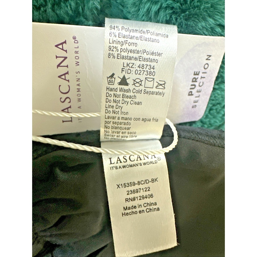 Lascana Pure Selection Size 8 C/D Plunge Crochet Halter One Piece Swimsuit Black - Picture 13 of 14